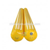 Yellow inflatable tube buoys / Floating inflatable zone space marker buoys / Safety air tube