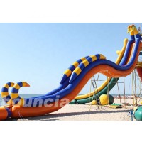 0.9mm Durable Commercial Grade PVC Tarpaulin Inflatable Water Park Slides For Sale