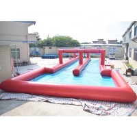 0.4mm PVC Tarpaulin Inflatable Double Lane Slip Slide For City Road